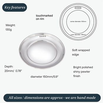 Small Polished Pewter Plate