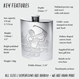 6oz Golf Scene Pewter Kidney Hip Flask 6oz Golf Scene Pewter Kidney Hip Flask