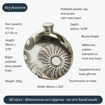 6oz Round Millstones Flask 6oz Round Millstones Flask