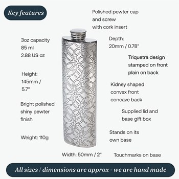 Triquetra 3oz Pewter Purse Flask Triquetra 3oz Pewter Purse Flask
