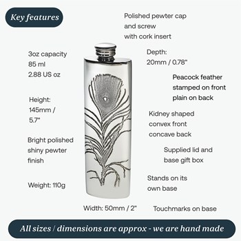 3oz Peacock Purse Flask
