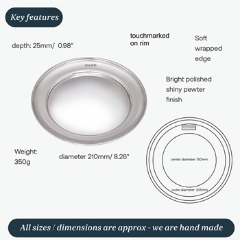 Medium Polished Finish Pewter Plate Medium Polished Finish Pewter Plate