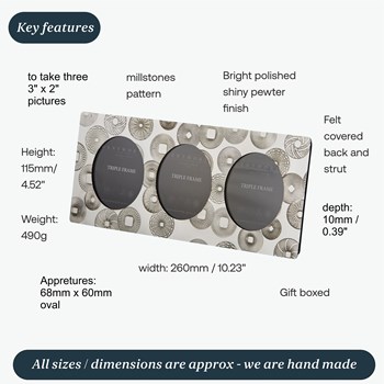 Millstones Triple Picture Frame Millstones Triple Picture Frame