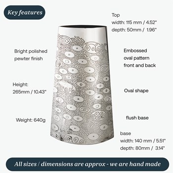 Large Ovals Pewter Vase