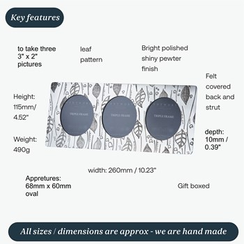 Triple Leaf Pewter Frame Triple Leaf Pewter Frame