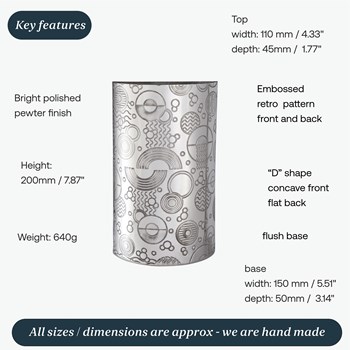 Retro "D" Pewter Large Vase