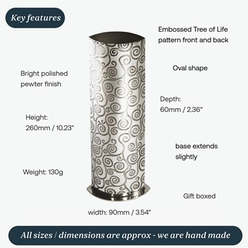 Large Tree Of Life Pewter Vase Large Tree Of Life Pewter Vase