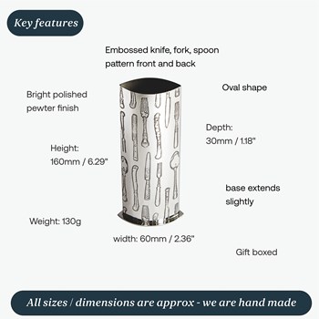 Knife Fork Spoon Pewter Budvase
