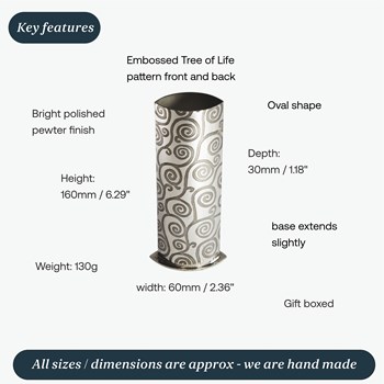 Tree Of Life Pewter Budvase