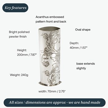 Acanthus Pattern Pewter Vase