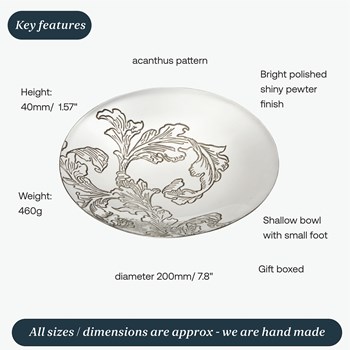 Acanthus Pattern Pewter Bowl Acanthus Pattern Pewter Bowl