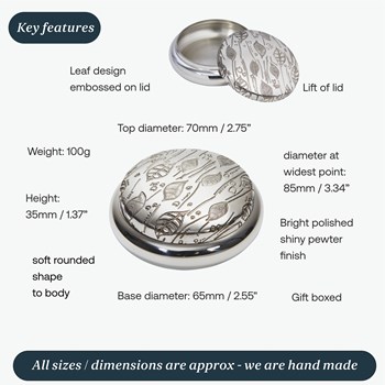 Leaf Pewter Trinket Box