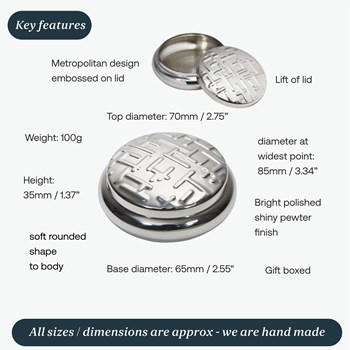 Metropolitan Pewter Trinket Box Metropolitan Pewter Trinket Box