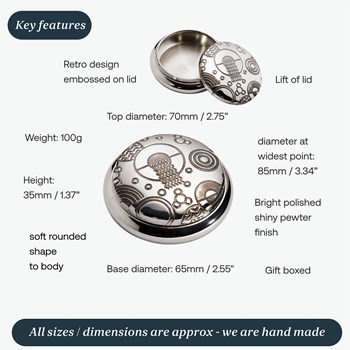 Retro Pewter Trinket Box Retro Pewter Trinket Box