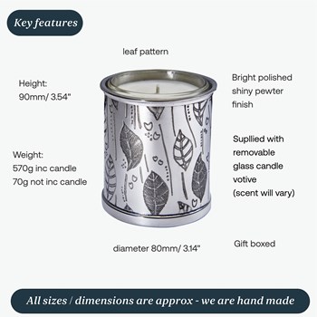 Leaf Pewter Candle Votive