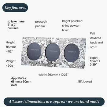 Peacock Pewter Triple Frame