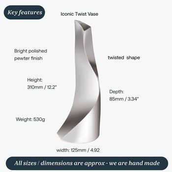Large Twist Pewter Vase By Catherine Tutt