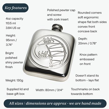 Knox 4oz Pewter Pocket Flask