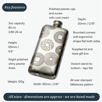 3oz Millstones Pocket Flask