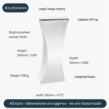 Large Tango Pewter Trophy By Catherine Tutt Large Tango Pewter Trophy By Catherine Tutt