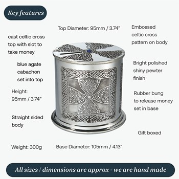 Celtic Spiral Pewter Money Box