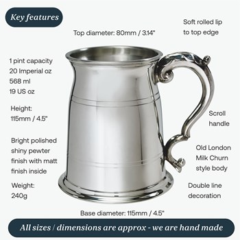 Standard Old London One Pint Pewter Tankard Standard Old London One Pint Pewter Tankard