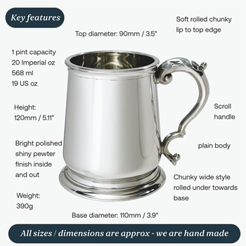 George III One Pint Pewter Tankard