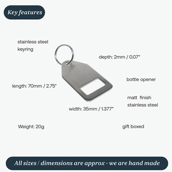 Stainless Steel Bottle Opener Keyring