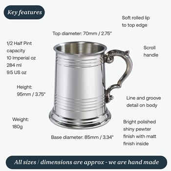 Half Pint Worcester Pewter Tankard Half Pint Worcester Pewter Tankard