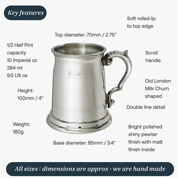 Half Pint Old London Pewter Tankard