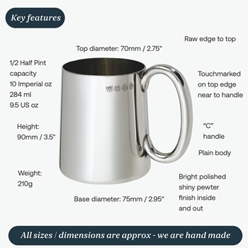 Half Pint Imperial Pewter Tankard Half Pint Imperial Pewter Tankard