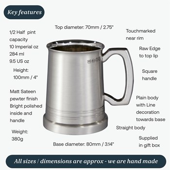 Half Pint Hereford X Range Heavy Pewter Tankard
