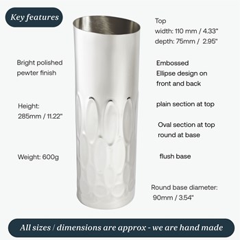 Large Pewter Elipse Vase Large Pewter Elipse Vase