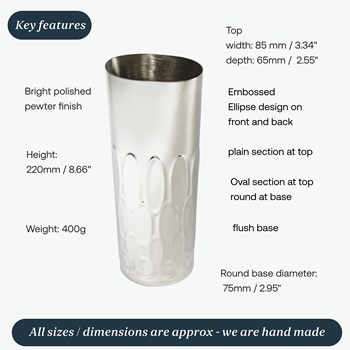 Medium Pewter Elipse Vase