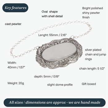 Cast Pewter Shell Pattern Decanter Label