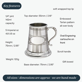 Quarter Pint Tartan Pewter Baby Mug
