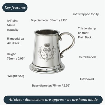 Thistle Stamp Quarter Pint Pewter Baby Mug