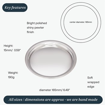 Small 170Mm Round Pewter Tray Small 170Mm Round Pewter Tray