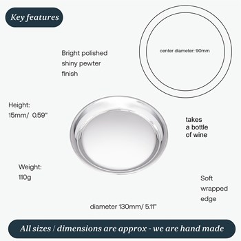 Round Pewter Bottle Coaster