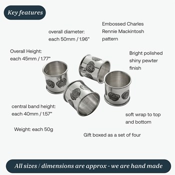 Set Of Four Charles Rennie Mackintosh Pewter Napkin Rings Set Of Four Charles Rennie Mackintosh Pewter Napkin Rings