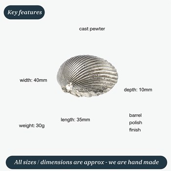 Cast Pewter Large Cockle Shell Ornament