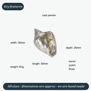 Cast Pewter Large Sea Snail Ornament