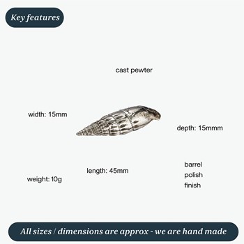 Cast Pewter Small Ceritch Shell Ornament