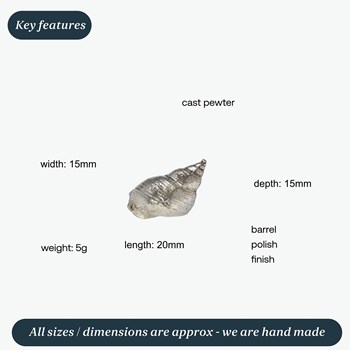 Cast Pewter Small Spiral Shell Ornament