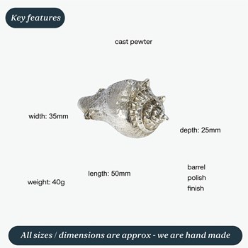 Cast Pewter Spikey Sea Snail Ornament