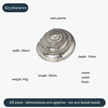 Cast Pewter Large Flat Spiral Ornament