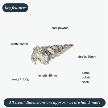 Cast Pewter Large Ceritch Shell Ornament