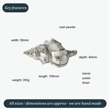 Cast Pewter Tulip Shell Ornament Cast Pewter Tulip Shell Ornament