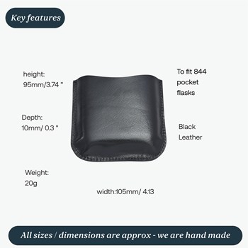 Black Leather Pouch To Fit 4oz Pocket Flasks