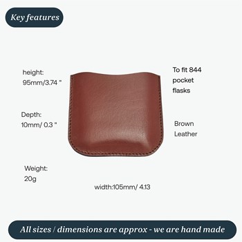 Brown Leather Pouch To Fit 4oz Pocket Flasks